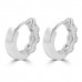 1.20 ct ttw Ladies Round Cut Diamond Hoop Huggie Earrings In 14 Kt White Gold 1.20 ct ttw Ladies Round Cut Diamond Hoop Huggie Earrings In 14 Kt White Gold